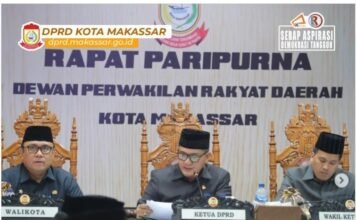 DPRD Makassar Gelar Rapat Paripurna PA Fraksi Terhadap Ranperda RIPPAR