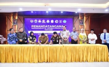 Pj Gubernur Bahtiar Tandatangani MoU Pembentukan Tim Terpadu Pelayanan Hukum Kejati Sulsel