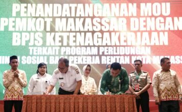 Pemkot Makassar – BPJS Ketenagakerjaan Teken MoU Lindungi Pekerja Rentan
