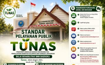 Keterbukaan Informasi Publik, Balai Rehabilitasi BNN Baddoka Makassar Resmi Tetapkan Standar Pelayanan “TUNAS”