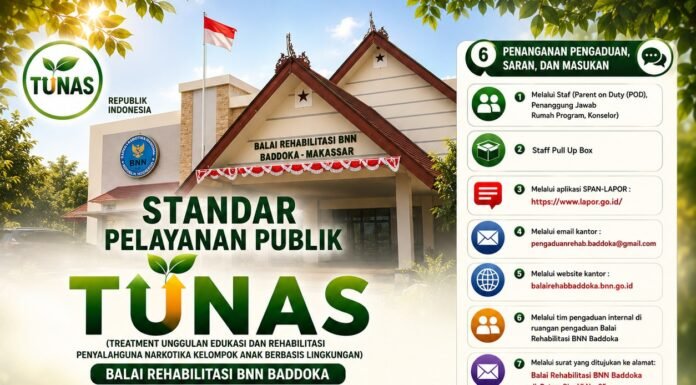 Keterbukaan Informasi Publik, Balai Rehabilitasi BNN Baddoka Makassar Resmi Tetapkan Standar Pelayanan “TUNAS”