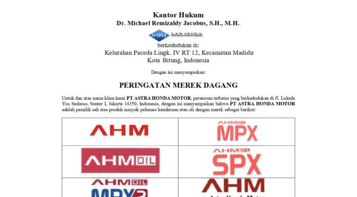 AHM Tegaskan Perlindungan Merek Oli Resmi, Asmo Sulsel Dukung Langkah Pencegahan Peredaran Oli Palsu